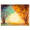 Designart - Alley Through The Park In Autumn Sunset - Traditional Canvas Wall Art Print
